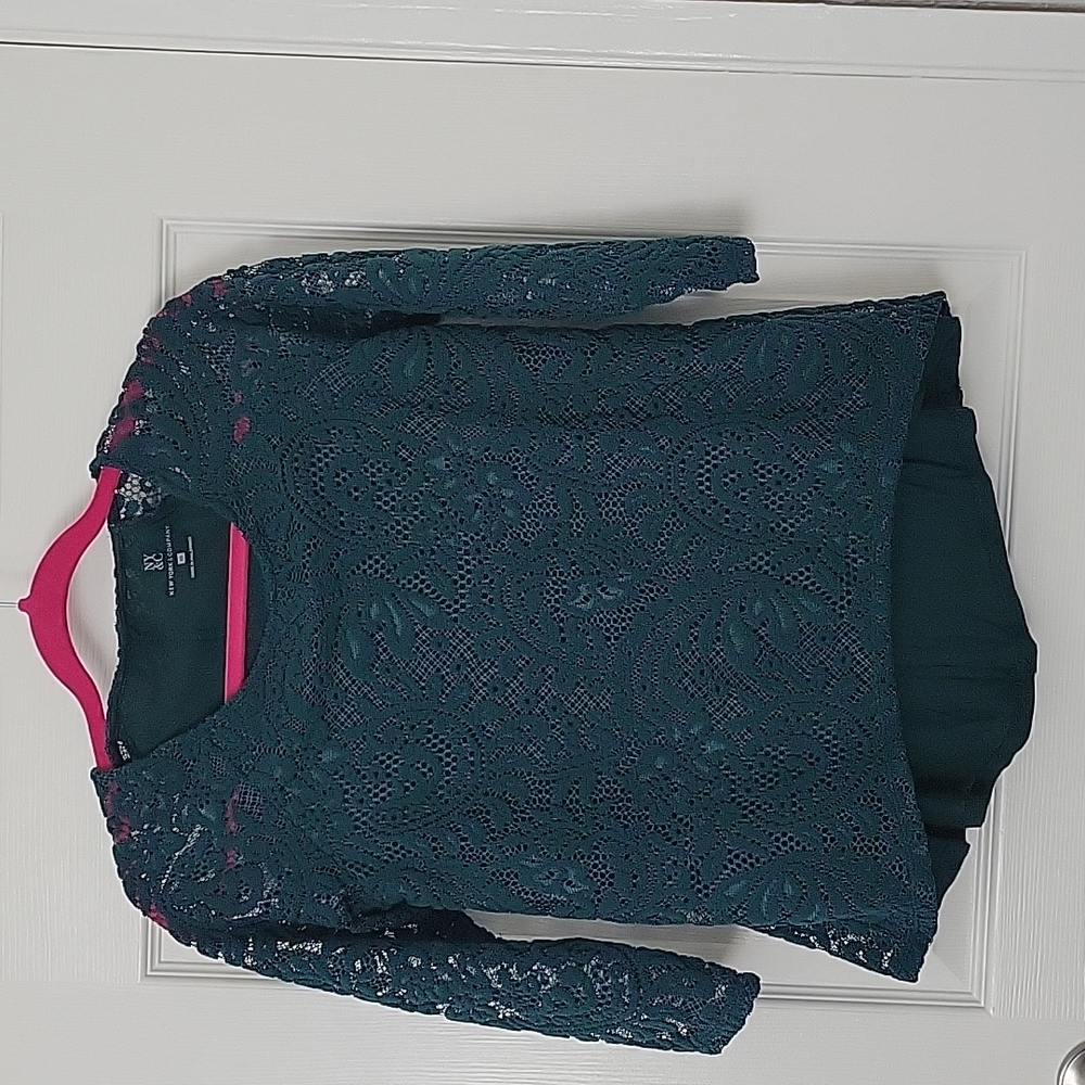 Top, New York and Company, XS, Teal